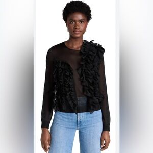 Ulla Johnson Theodora pullover top in Noir small